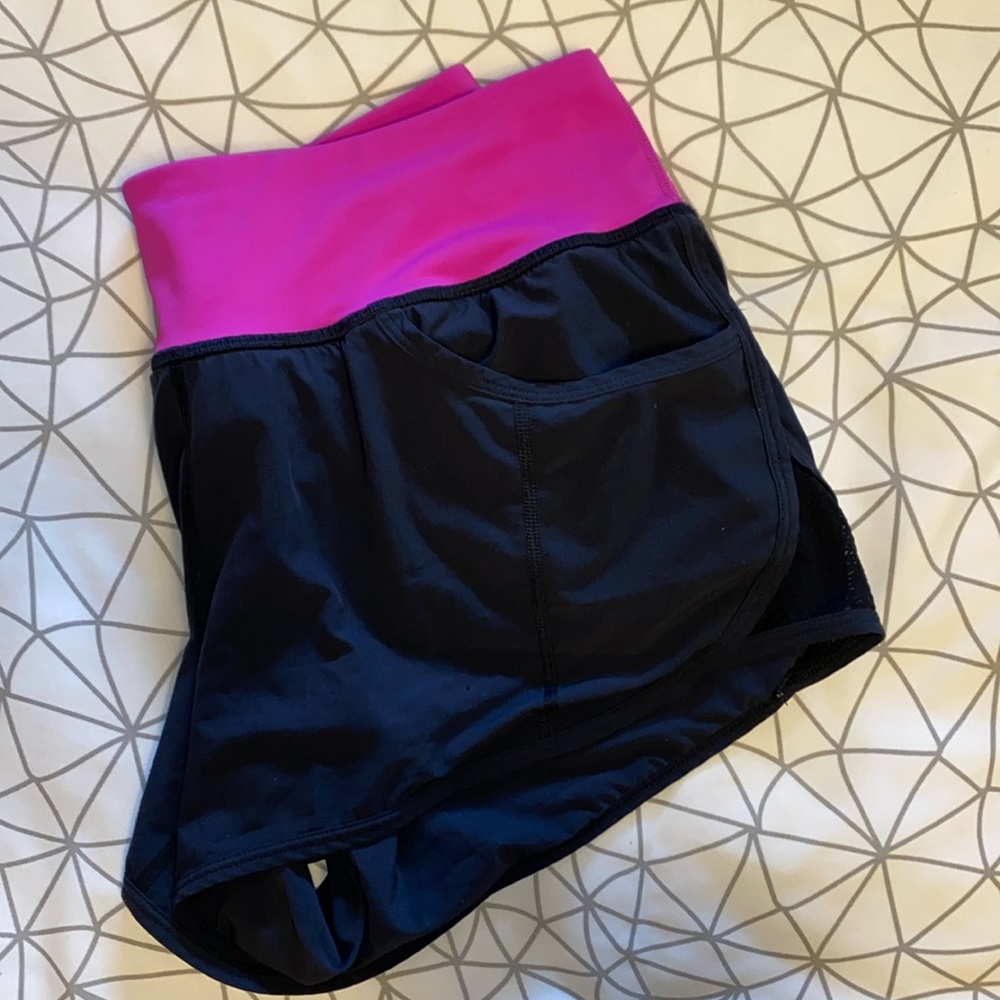 Express Women's Black and Pink Athletic Shorts